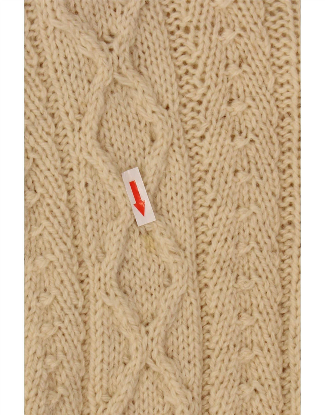 Maglione cardigan vintage da uomo grande beige