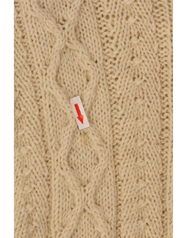 Maglione cardigan vintage da uomo grande beige