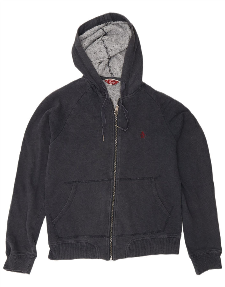 Maglione con cappuccio e zip da uomo Penguin blu medio