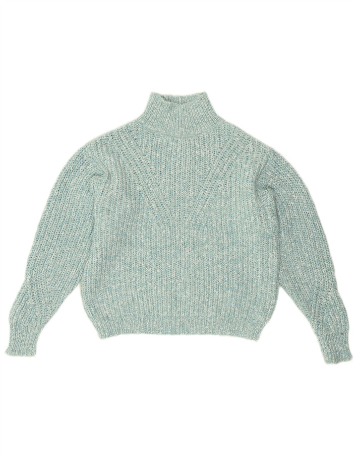 Maglione maglione a collo alto da donna Marks & Spencer UK 10 piccolo turchese