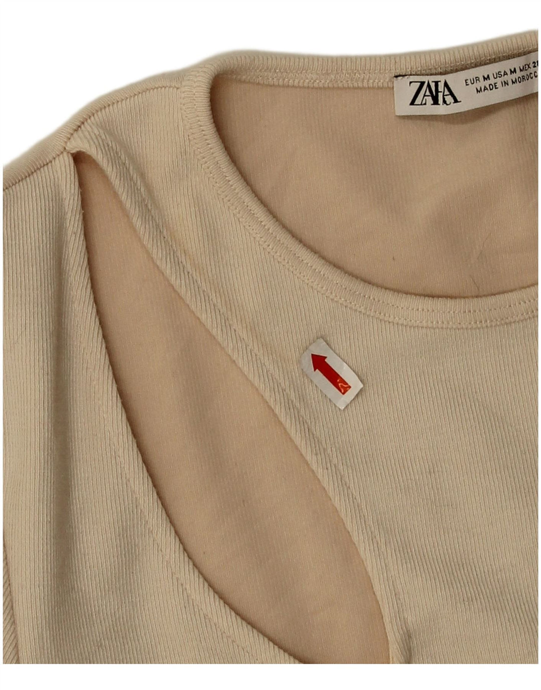 Body a maniche lunghe da donna Zara UK 12 Beige medio