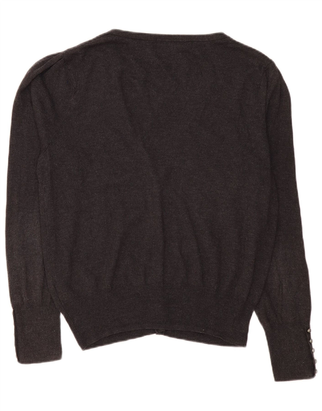 MARKS & SPENCER Maglione cardigan da donna UK 16 Grande viscosa grigia