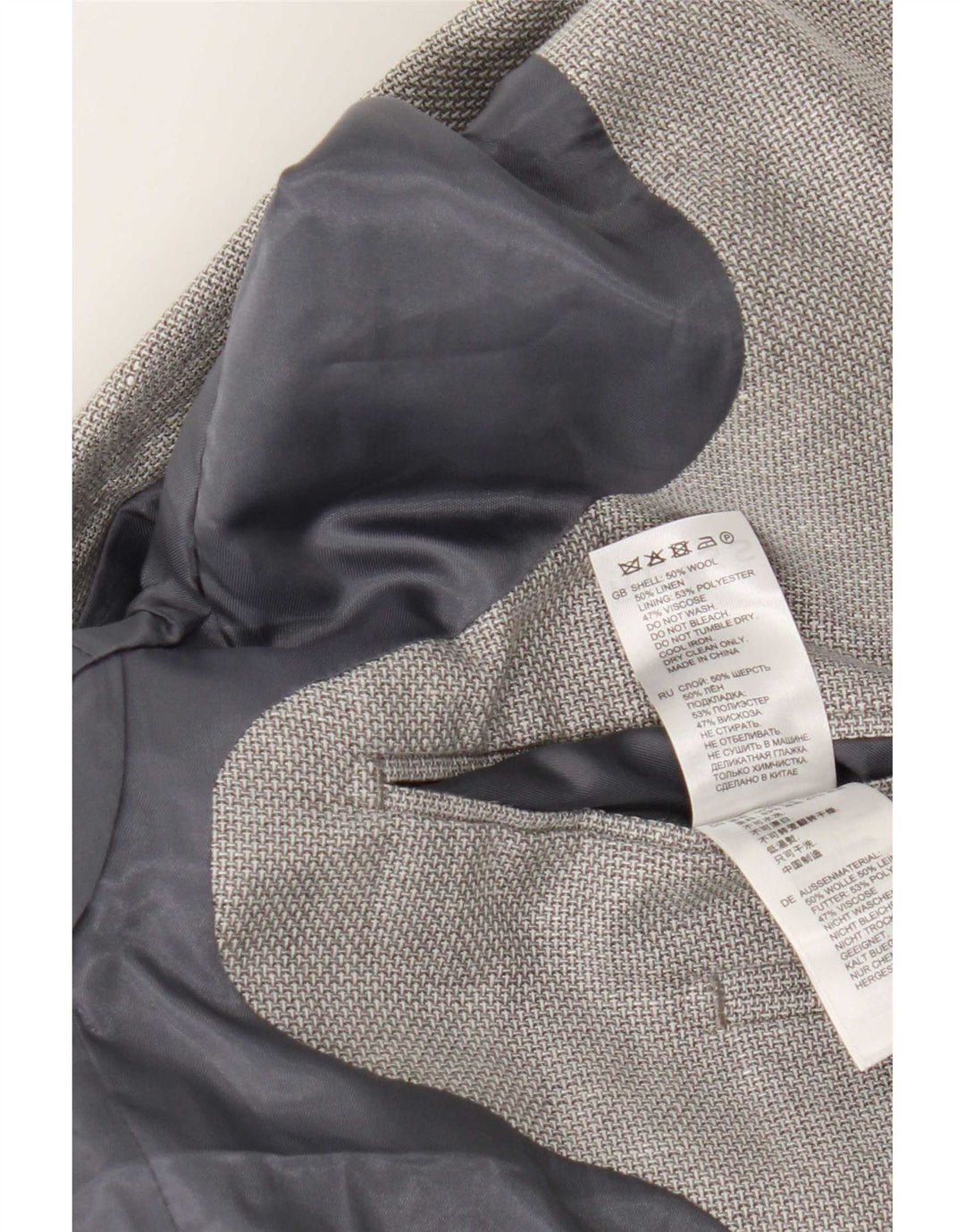 Giacca blazer da uomo a 2 bottoni Reiss UK 38 lana grigio medio