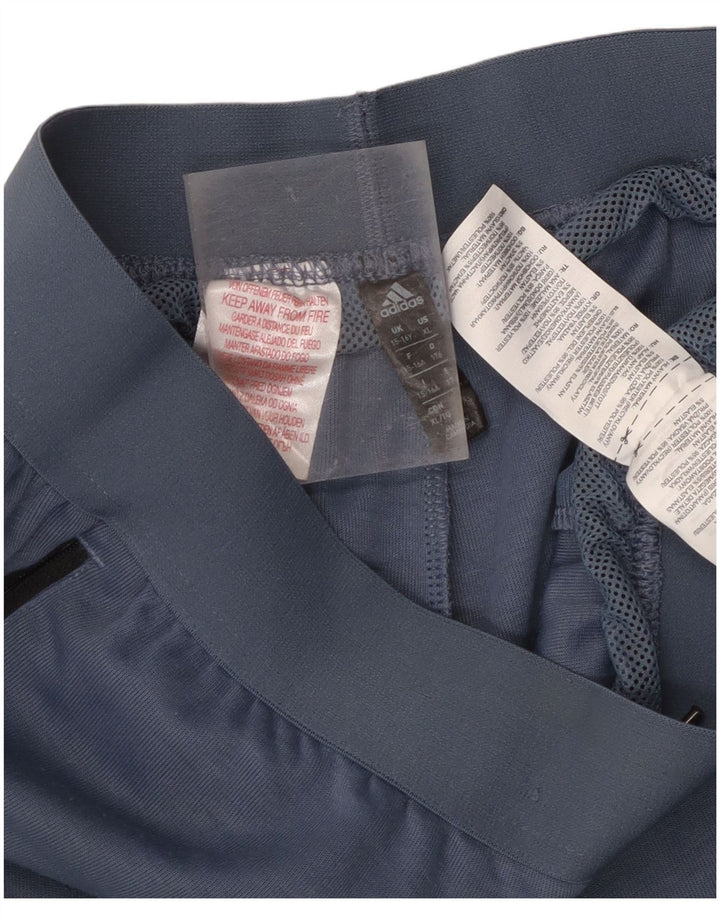 Pantaloni della tuta da ragazzo Adidas 15-16 anni in poliestere color block blu