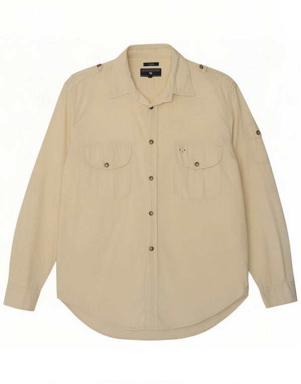 Camicia militare da uomo Goose & Gander IT 50 Cotone beige medio