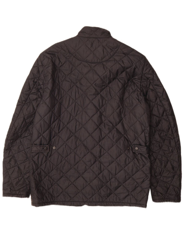 Barbour Mens Quilted Jacket UK 38 Medium Navy Blue Polyamide