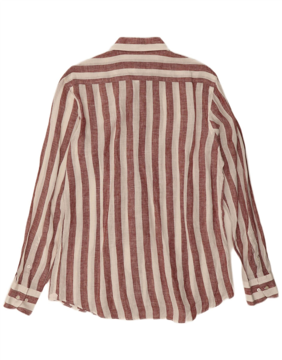Camicia da uomo Massimo Dutti Lino a righe bordeaux medio