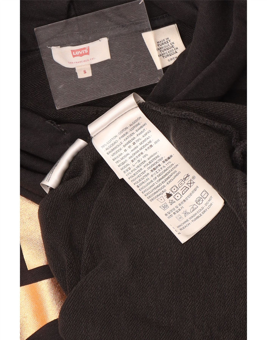 Maglione con cappuccio grafico da uomo Levi's piccolo in cotone nero