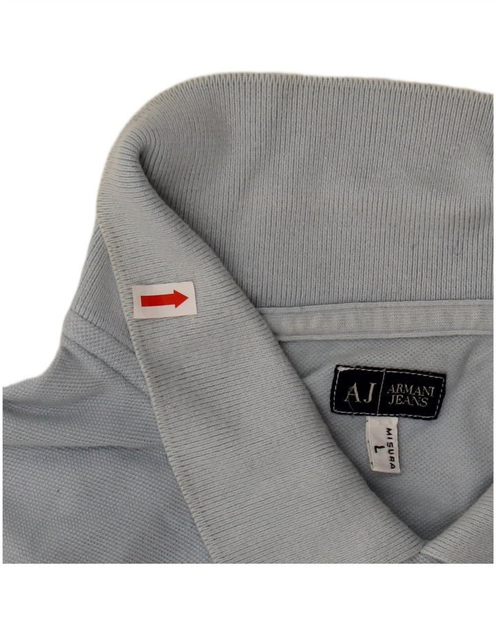 Polo Armani Uomo Large Blu In Cotone