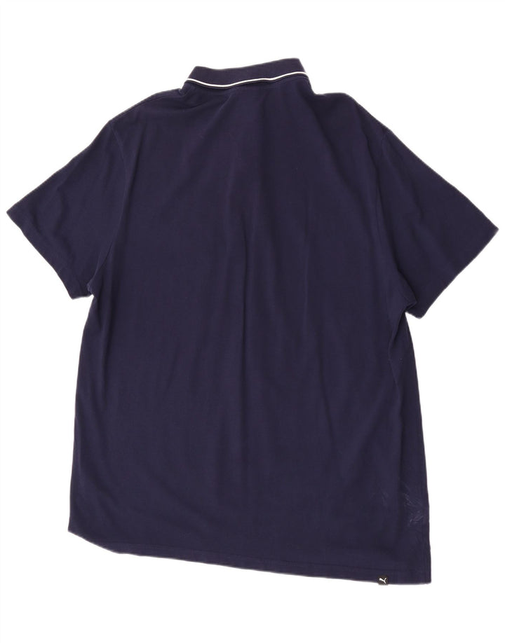 Polo da uomo Puma 2XL in cotone blu navy