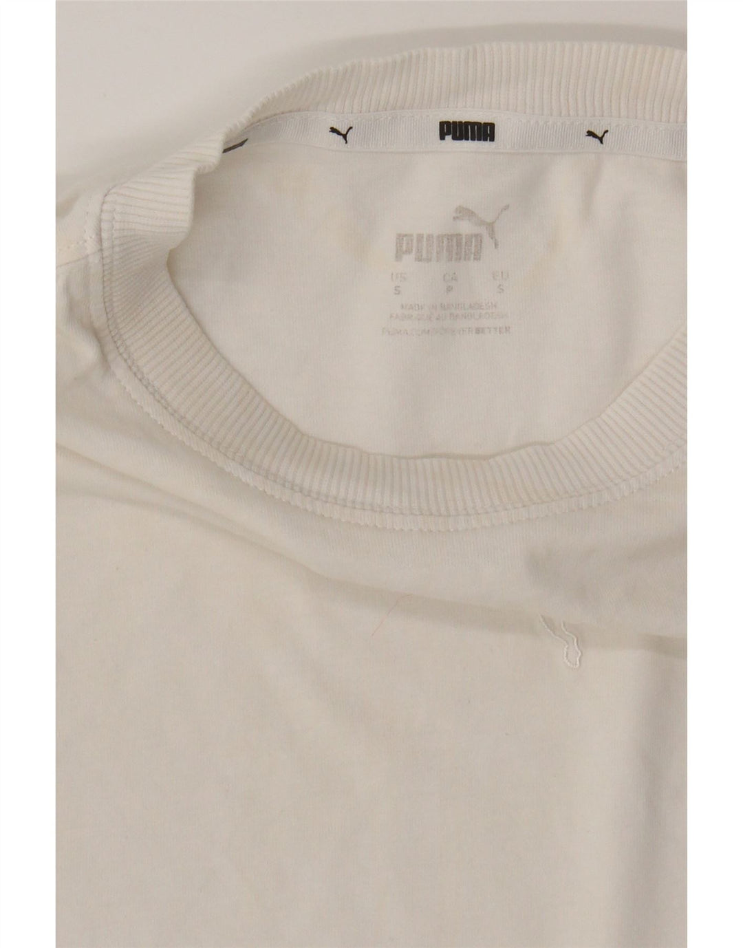 PUMA Womens Crop T-Shirt Top UK 10 Small White Vintage Puma and Second-Hand Puma from Messina Hembry 