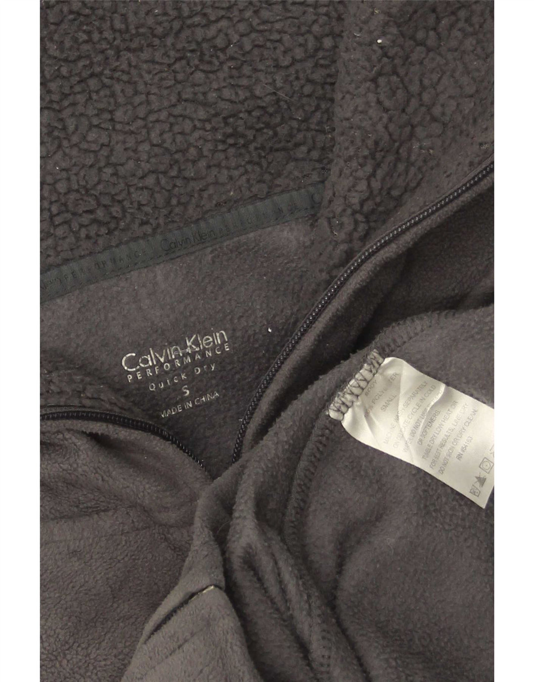 Giacca in pile da donna Calvin Klein UK 10 Small Grigio Poliestere
