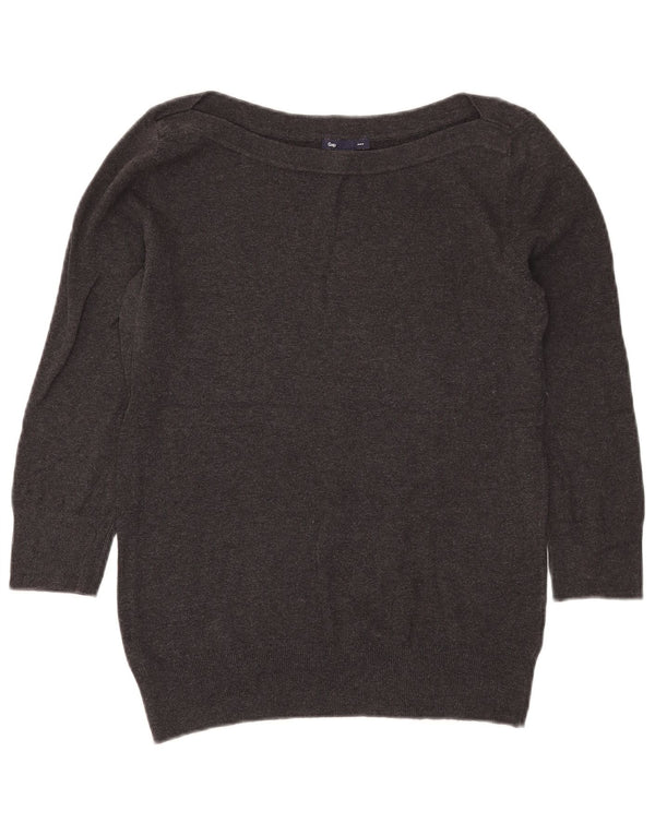 Gap Maglione da donna con scollo a barca con maniche a 3/4 UK 10 Small Grigio