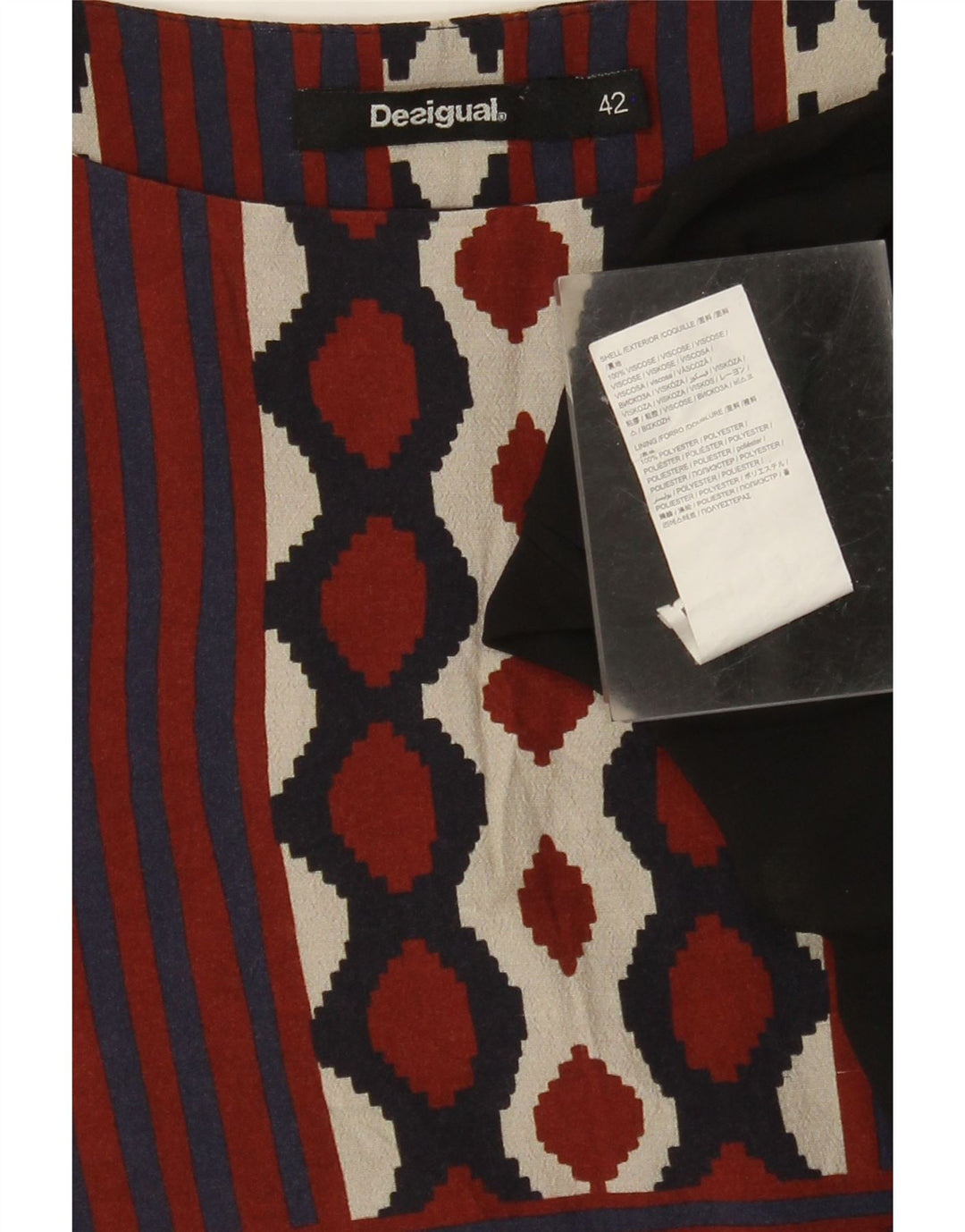 DESIGUAL Abito a trapezio da donna EU 42 Large multicolore geometrico