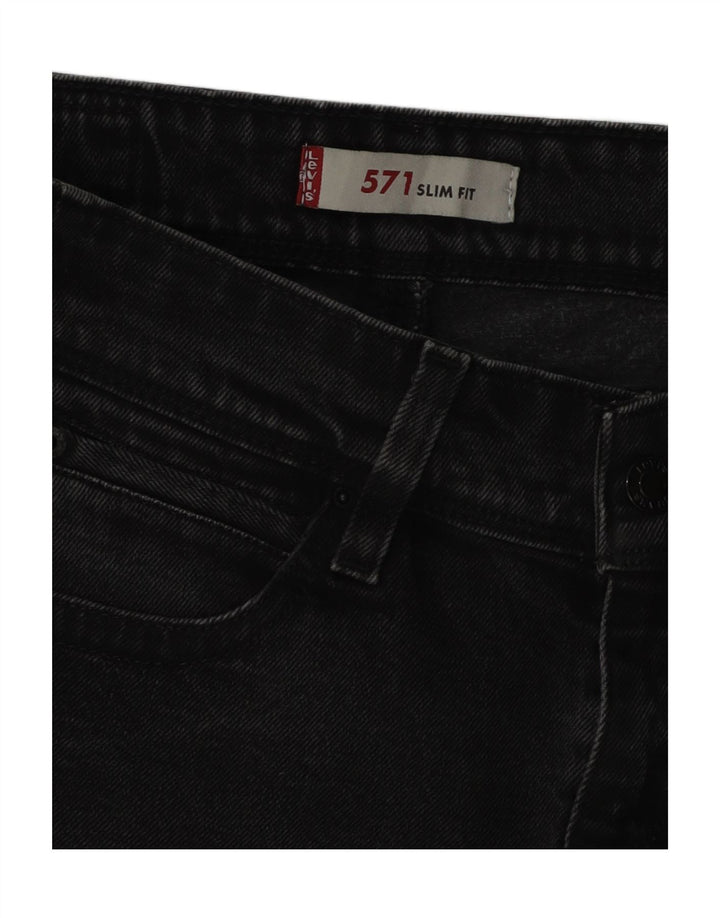 LEVI'S Womens 571 Slim Jeans W30 L28 Black