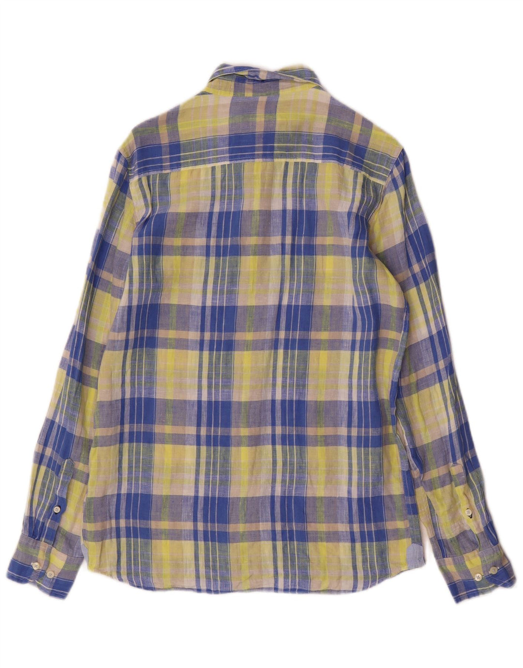 Maglia Massimo Dutti Bambino 13-14 Anni Lino Giallo a Quadri