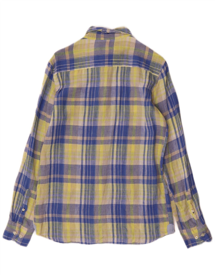 Maglia Massimo Dutti Bambino 13-14 Anni Lino Giallo a Quadri