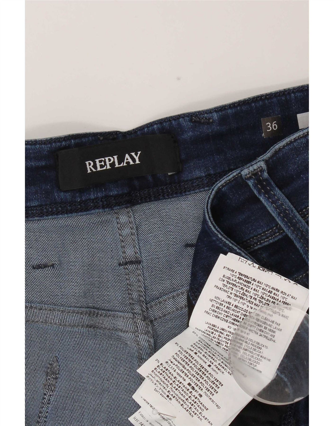 Replay Jeans slim da uomo W36 L32 cotone blu navy
