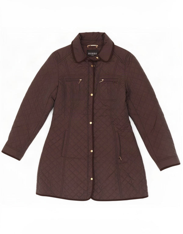 Hobbs Giacca trapuntata da donna UK 12 Nylon marrone medio