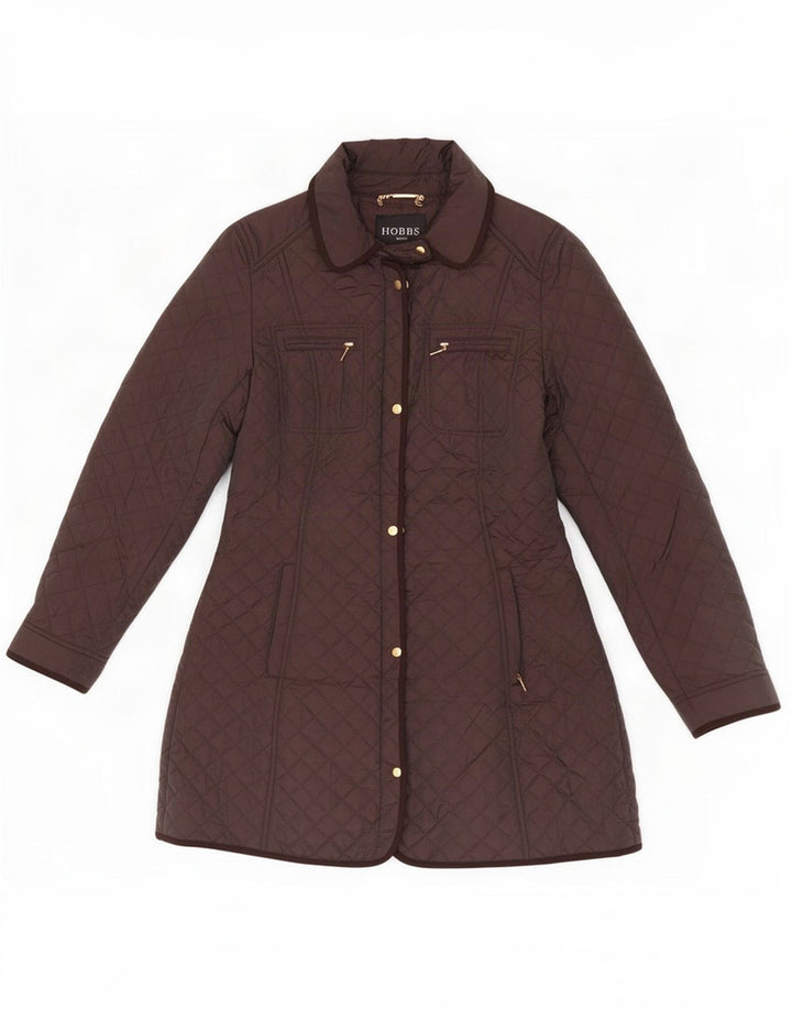 Hobbs Giacca trapuntata da donna UK 12 Nylon marrone medio