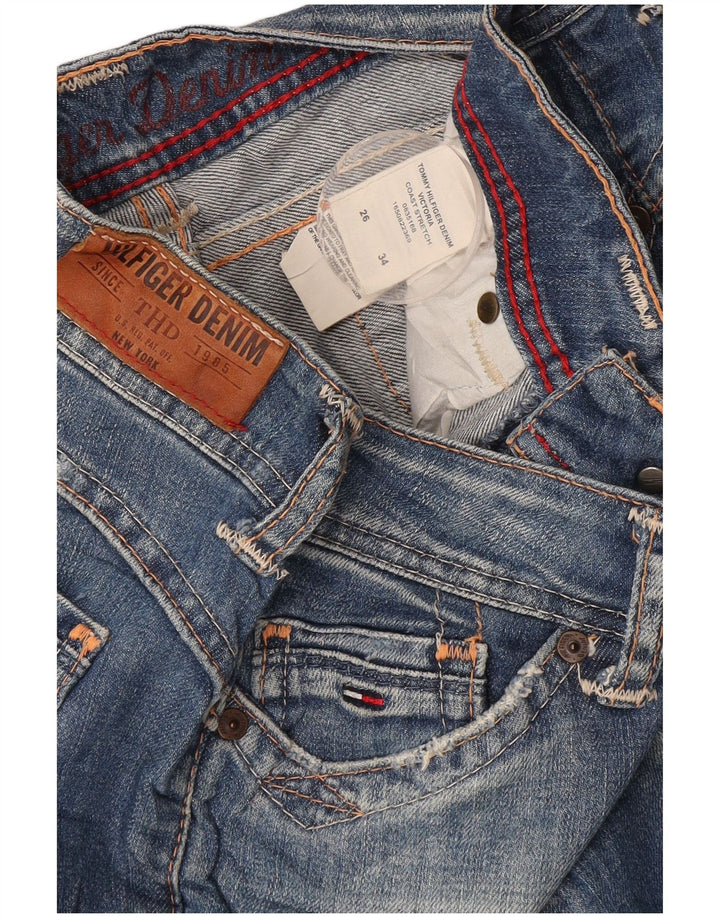 Jeans dritti da donna Tommy Hilfiger W26 L34 cotone blu