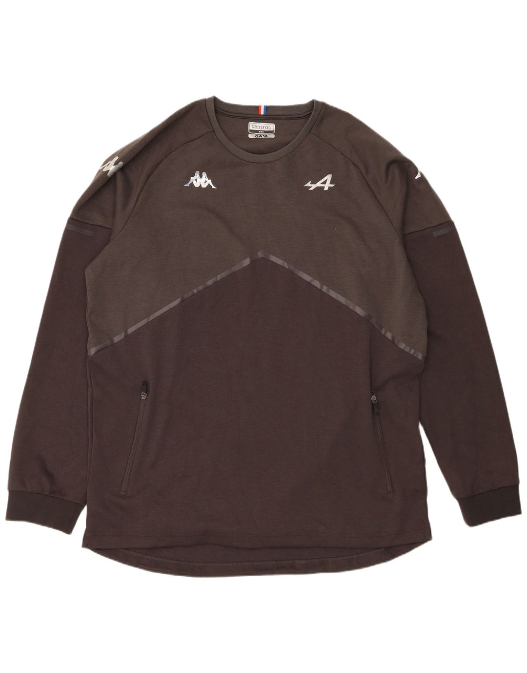 Top grafico da uomo Kappa manica lunga 5XL poliestere grigio