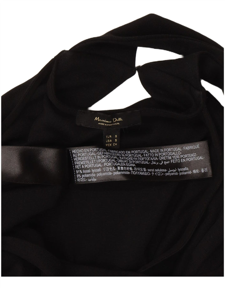 Massimo Dutti Abito lungo senza maniche da donna UK 10 Piccolo Lyocell nero