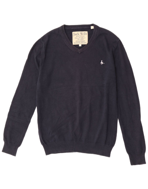 Maglione da uomo con scollo a V Jack Wills in cotone medio blu navy