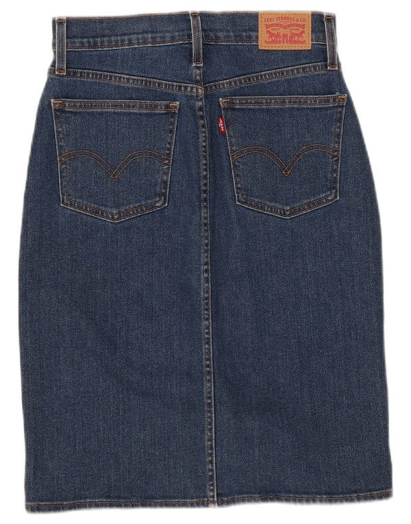 Gonna di jeans da donna Levi's W24 XS in cotone blu
