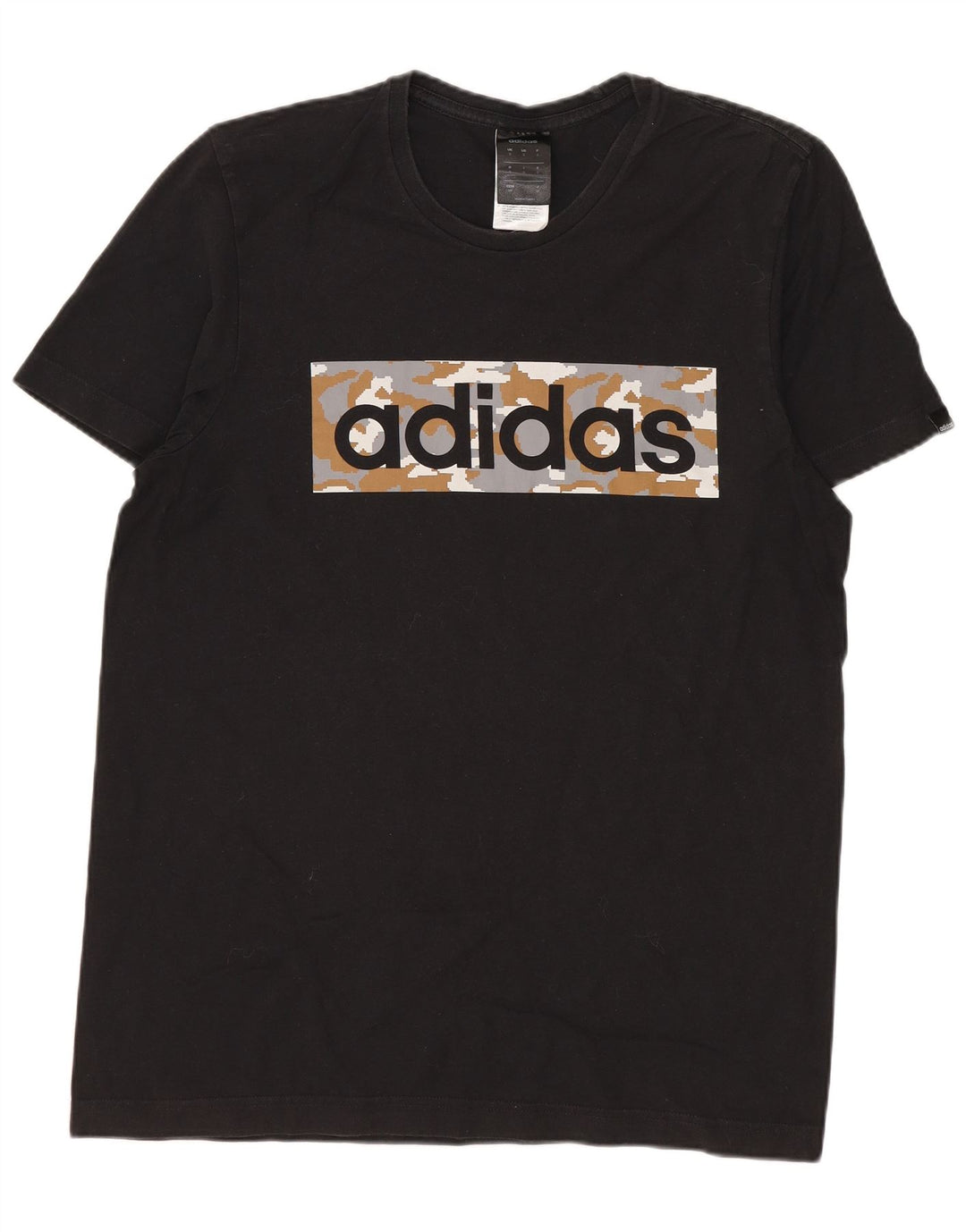 T-shirt grafica da uomo ADIDAS Top piccola in cotone nero