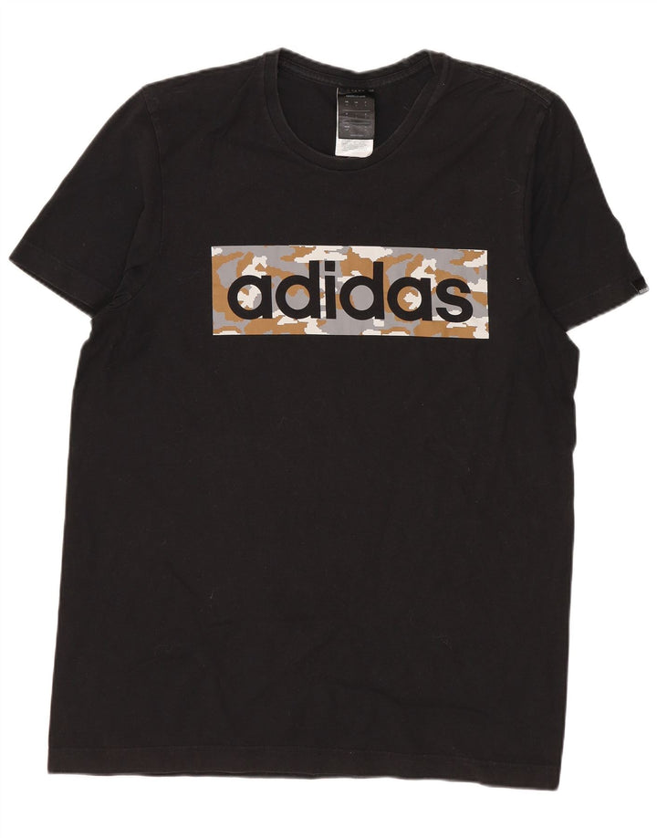 T-shirt grafica da uomo ADIDAS Top piccola in cotone nero