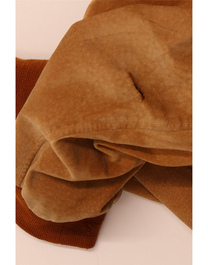 Giubbotto bomber in pelle scamosciata da uomo VINTAGE UK 42 XL in pelle marrone