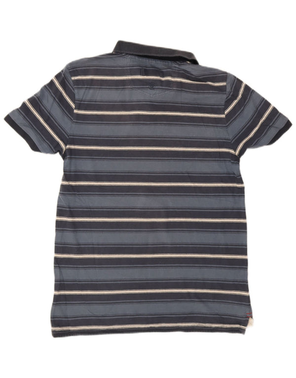 Polo da uomo Fat Face in cotone a righe medie blu navy