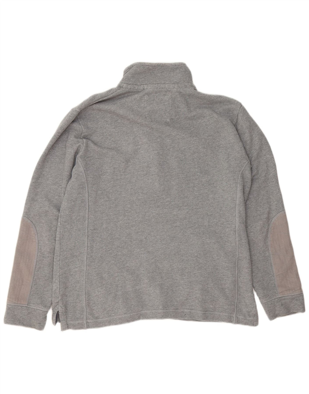 CREW CLOTHING Mens Button Neck Sweatshirt Jumper Large Grey Cotton