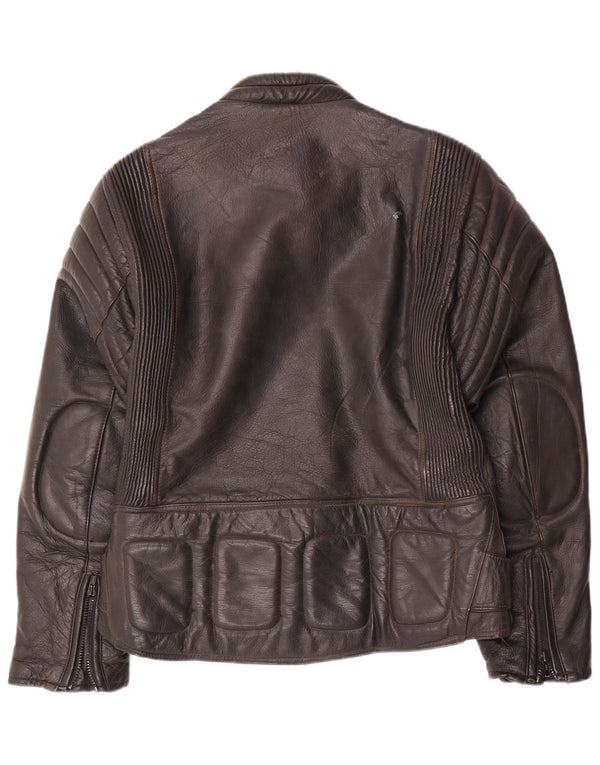 Giacca da motociclista in pelle da uomo Modeka UK 38 Pelle nera media