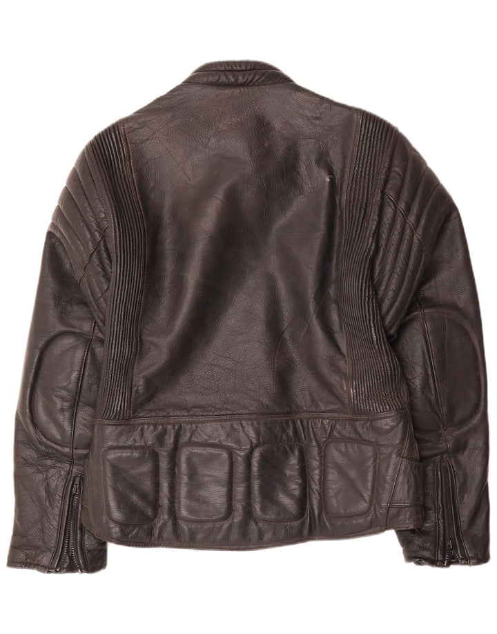 Giacca da motociclista in pelle da uomo Modeka UK 38 Pelle nera media