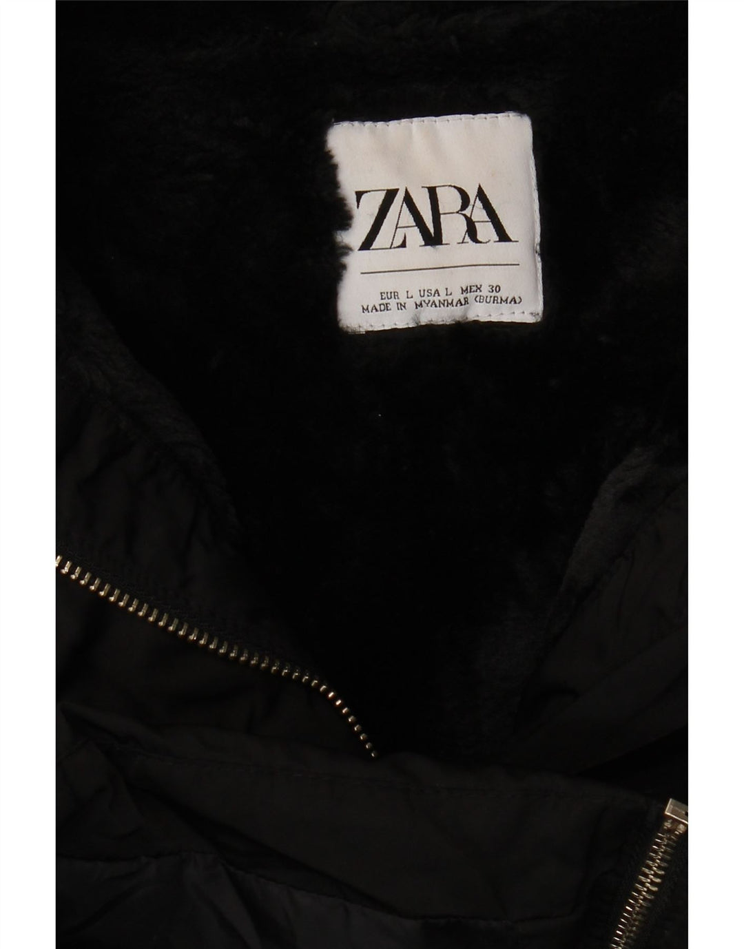 Cappotto imbottito da donna Zara UK 16 grande nero