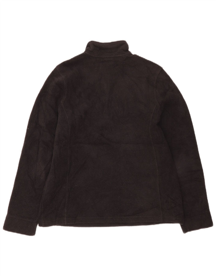 Maglione in pile da donna con collo con zip L.L.Bean UK 10 piccolo poliestere nero