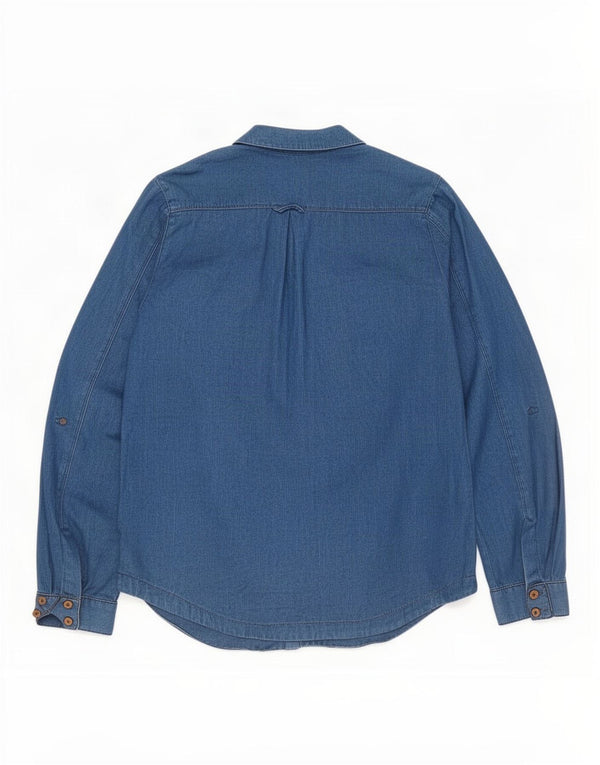 Camicia in denim da donna Topshop UK 14 grande cotone blu