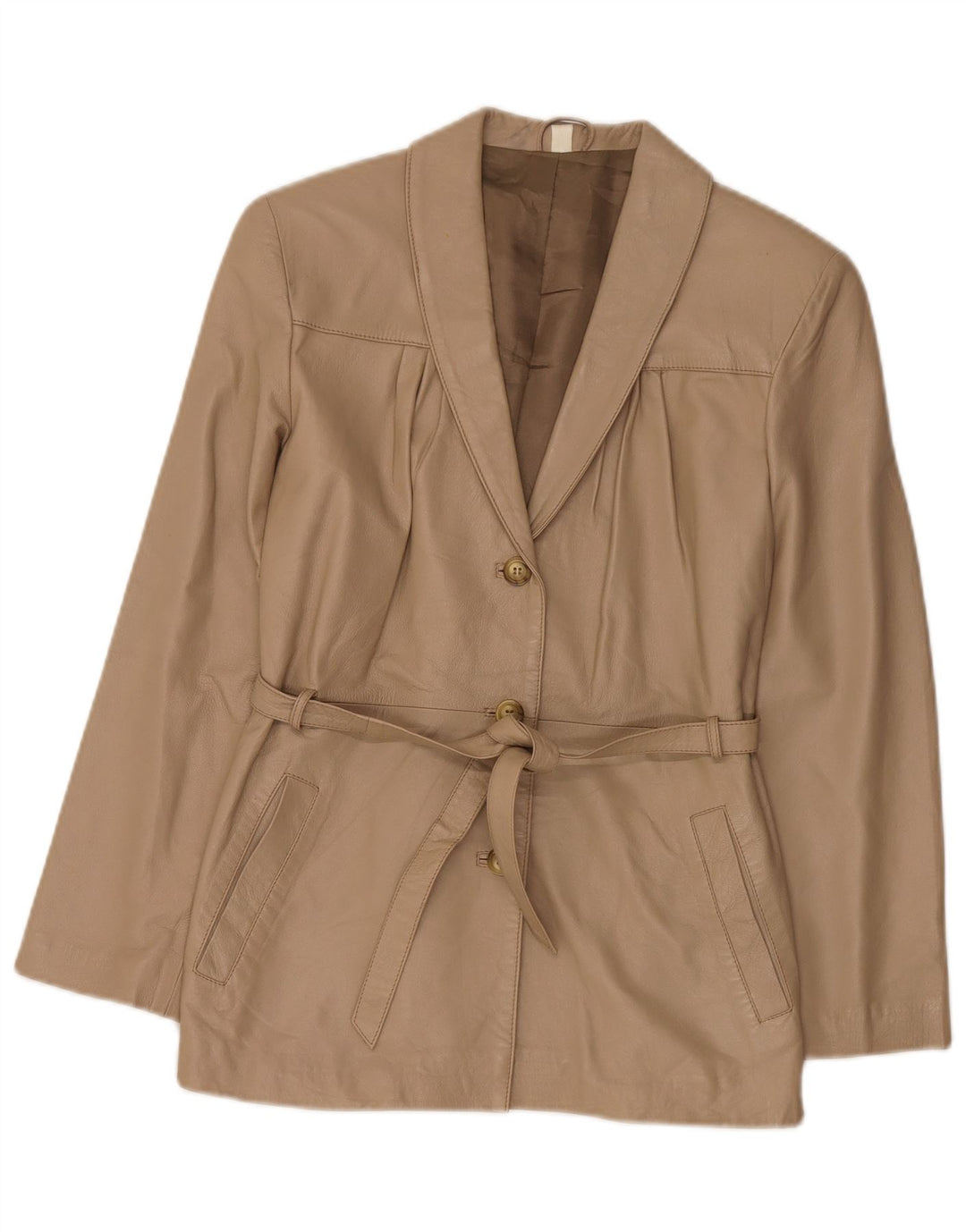 Giacca in pelle vintage da donna IT 42 Beige medio