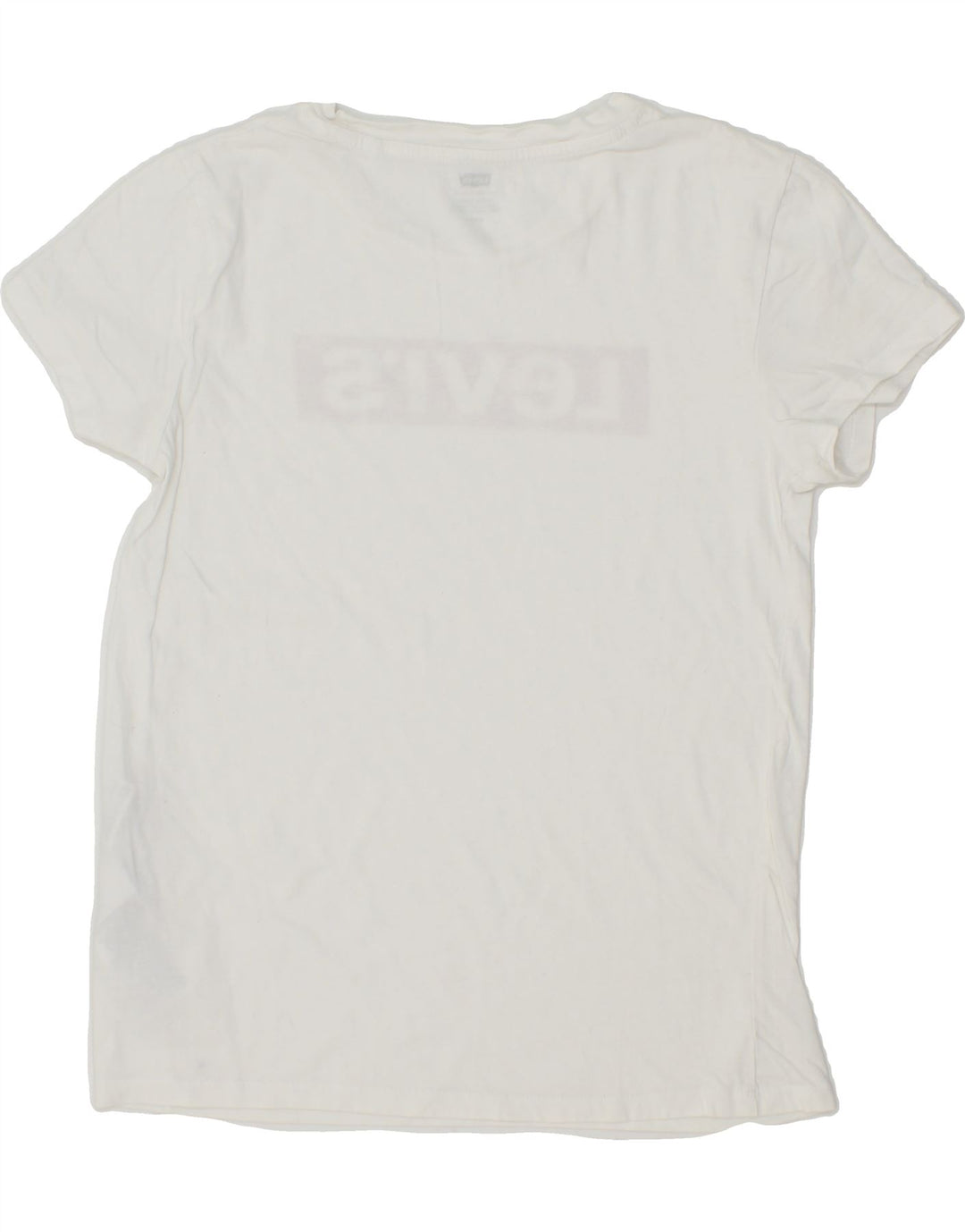 LEVI'S Womens Graphic T-Shirt Top UK 10 Small White Cotton Vintage Levi's and Second-Hand Levi's from Messina Hembry 