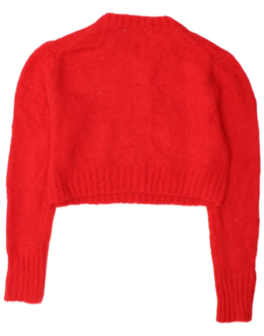 Maglione corto girocollo da donna Zara UK 10 piccolo rosso