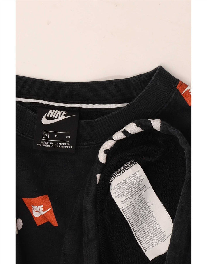 Felpa grafica con cappuccio Nike da uomo, piccola, in cotone nero