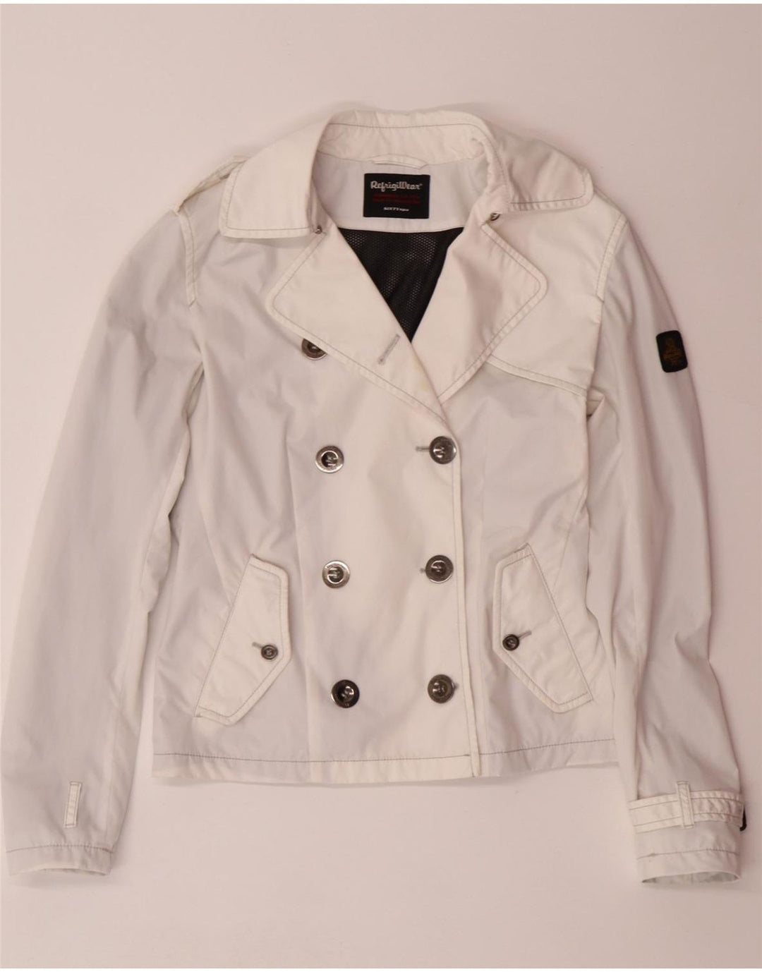 REFRIGIWEAR Womens Double Breasted Military Jacket IT 40 Small White