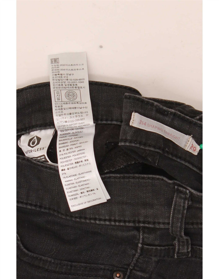 Pantaloncini di jeans modellanti Levi's 314 da donna W29 L28 cotone nero