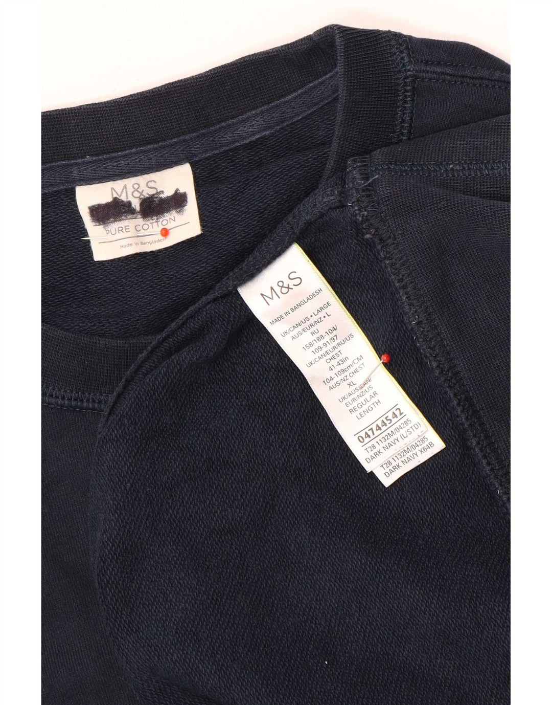 Felpa da uomo Marks & Spencer, grande, in cotone blu navy