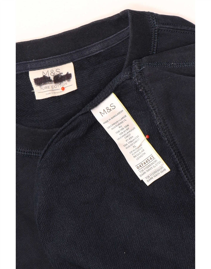 Felpa da uomo Marks & Spencer, grande, in cotone blu navy