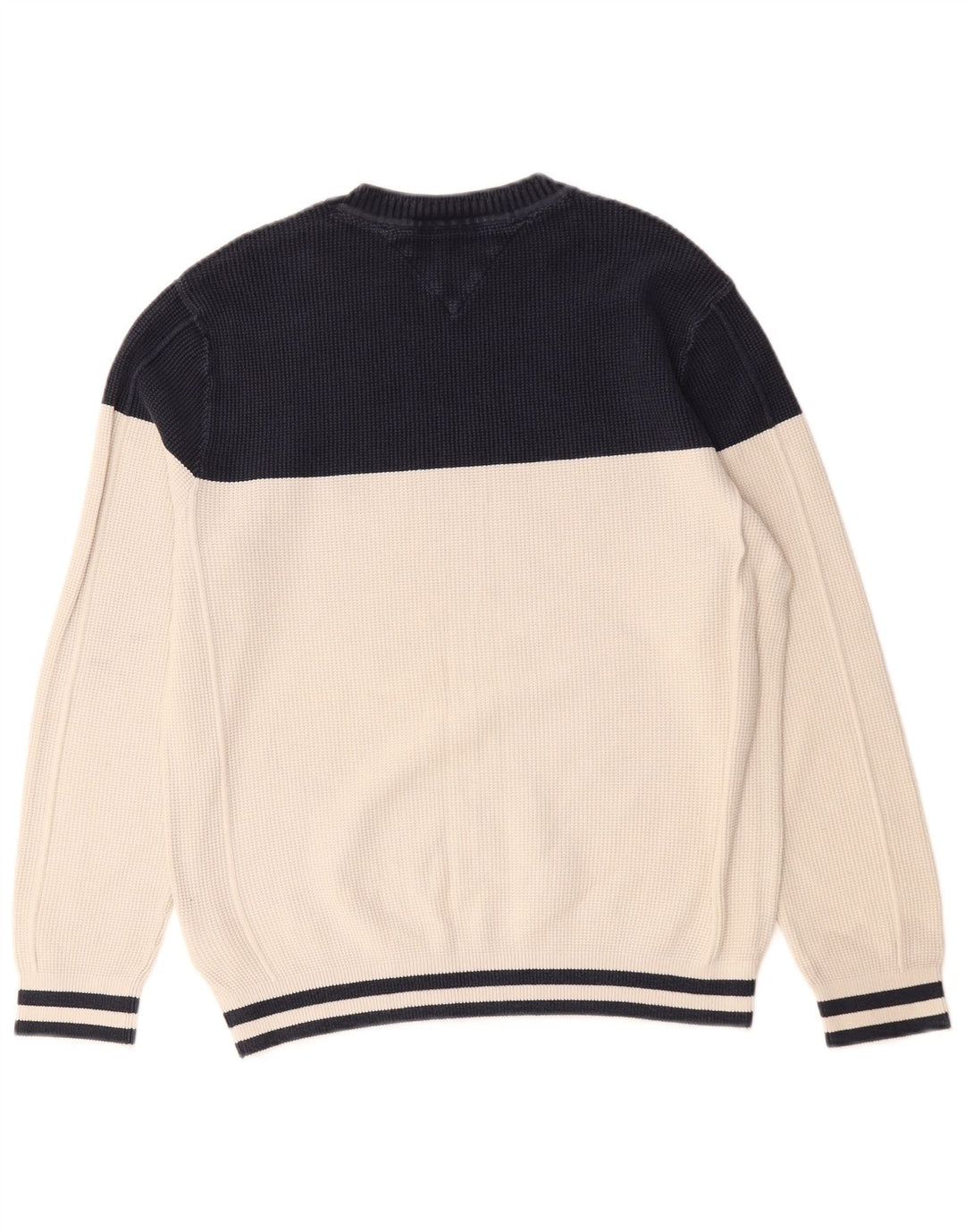 Maglione maglione girocollo da uomo Tommy Hilfiger color block medio bianco sporco