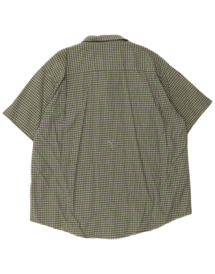 Camicia a maniche corte da uomo Wrangler XL in cotone a quadri verdi