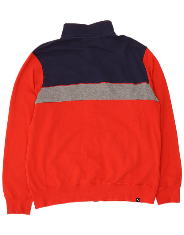 Giacca da ginnastica grafica da uomo Puma Large rossa in cotone color block